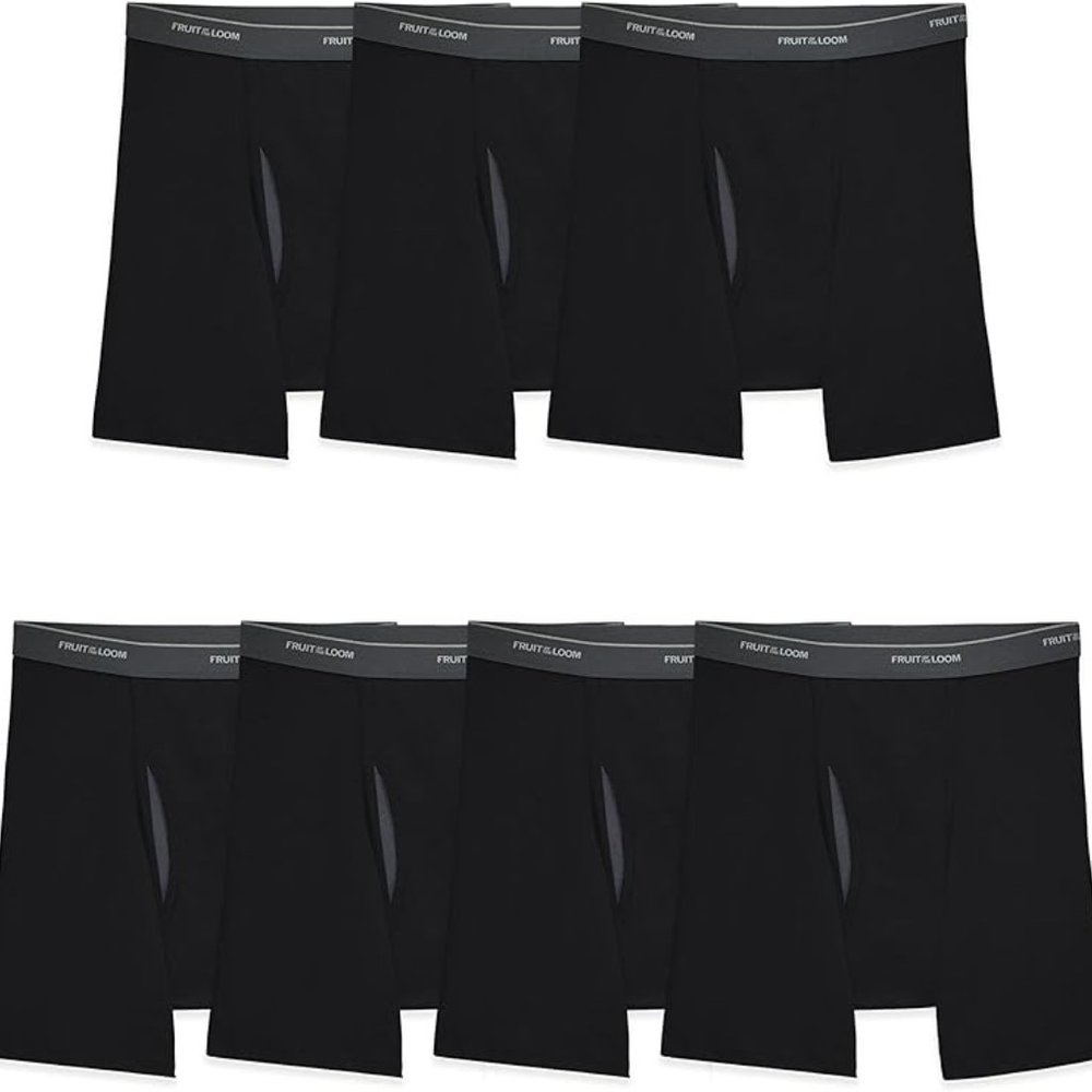 NWT 7 PACK Fruit of the Loom Men's Coolzone Boxer Briefs Black